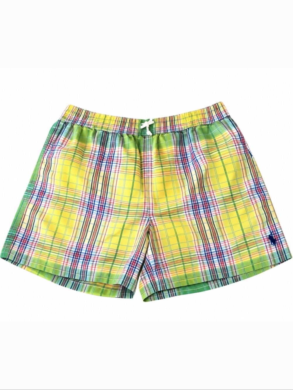 Vintage Polo Ralph Lauren Swim Trunks Shorts Mens Large Multicolor Plaid Pocket